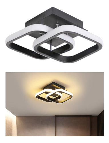 Plafonnier LED Noir pour Salle de Bain